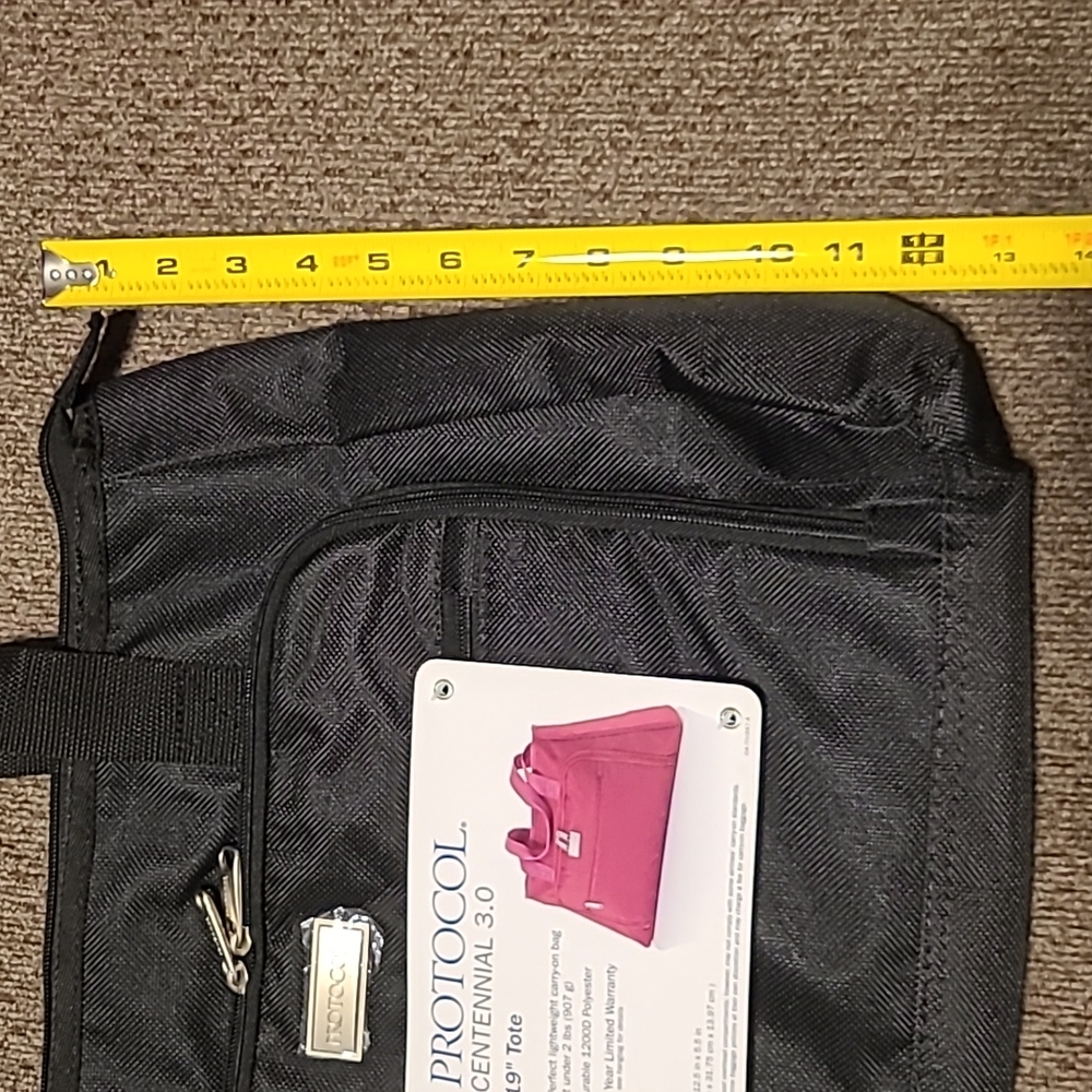PROTOCOL BRAND 19" BLACK TOTE CARRY ON COMPUTER LAPTOP BAG - Picture 9 of 11